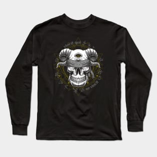 Gothic occult Magic Spell Skull Long Sleeve T-Shirt